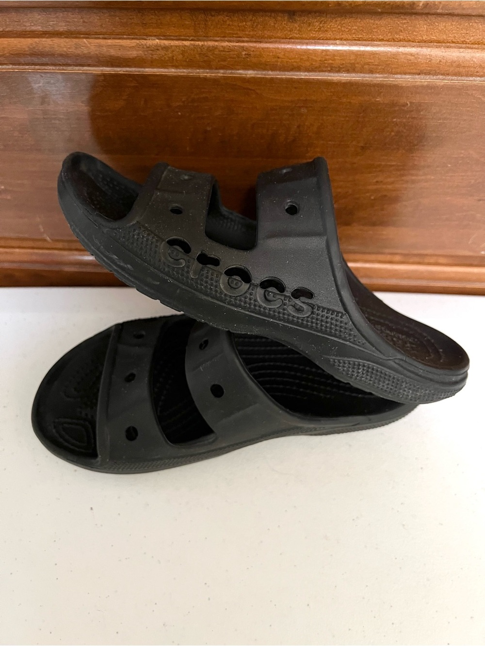 Crocs Baya Slide Sandals | Black Two Strap Slides